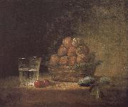 Jean Baptiste Simeon Chardin Lee s basket with two glass cups cherry stone France oil painting reproduction